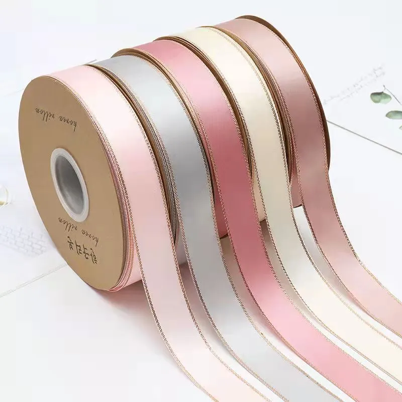 23cm Double Gold Edge Polyester Belt Ribbon