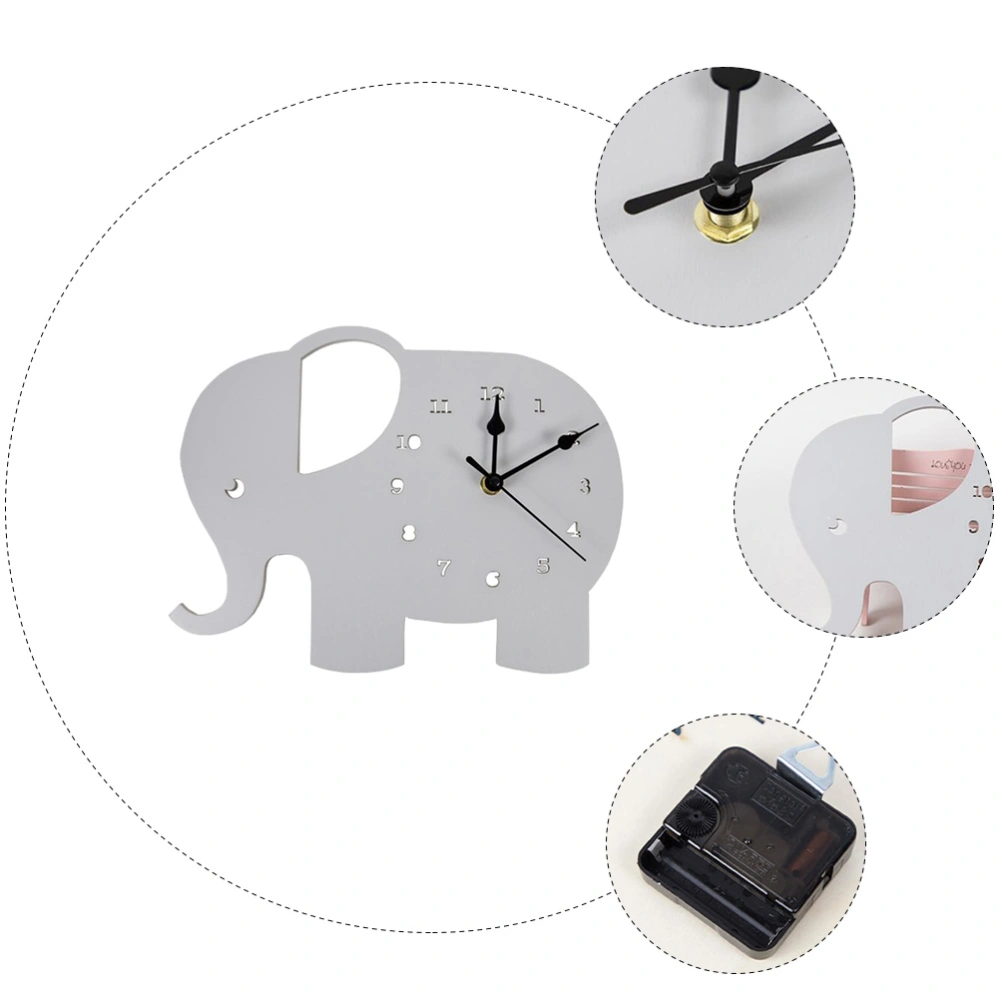 Elephant Shaped Wall Clock Mute Wall Decorative Clock Photography Props