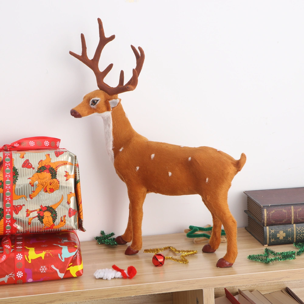 11.8 Inch Christmas Deer Elk Props Plush Simulation Kitchen Living Room Bedroom Party Home Decoration