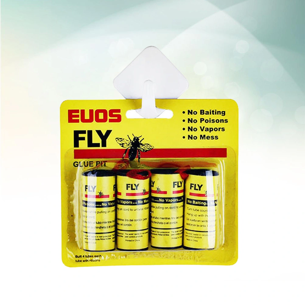 4 Rolls Insect Bug Fly Glue Paper Fly Killer Flies Catcher Ribbon Strip Flies Sticky Trap Bugs Pest Control Tool for Indoor