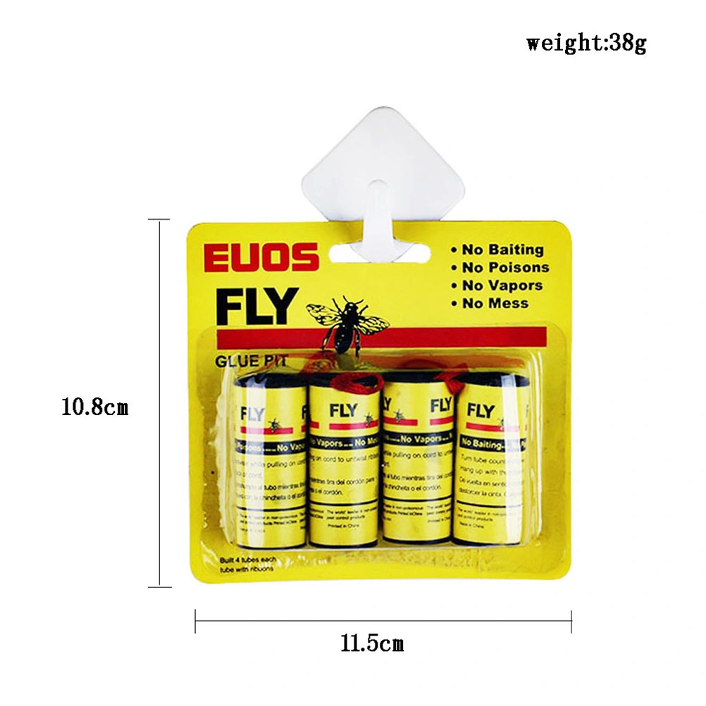 4 Rolls Insect Bug Fly Glue Paper Fly Killer Flies Catcher Ribbon Strip Flies Sticky Trap Bugs Pest Control Tool for Indoor