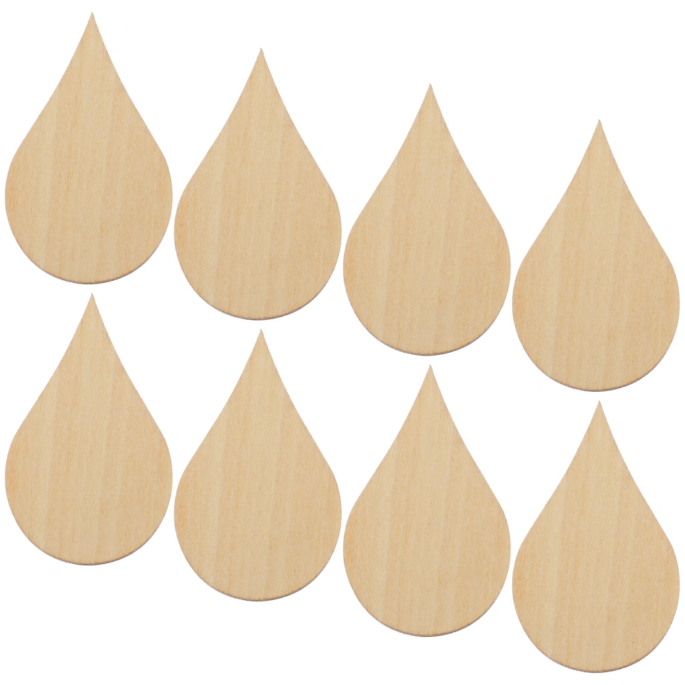 20pcs 50mm DIY Natural Water Drop Shape Wooden Handmade Chip Hanging Ornaments Gifts Decorations