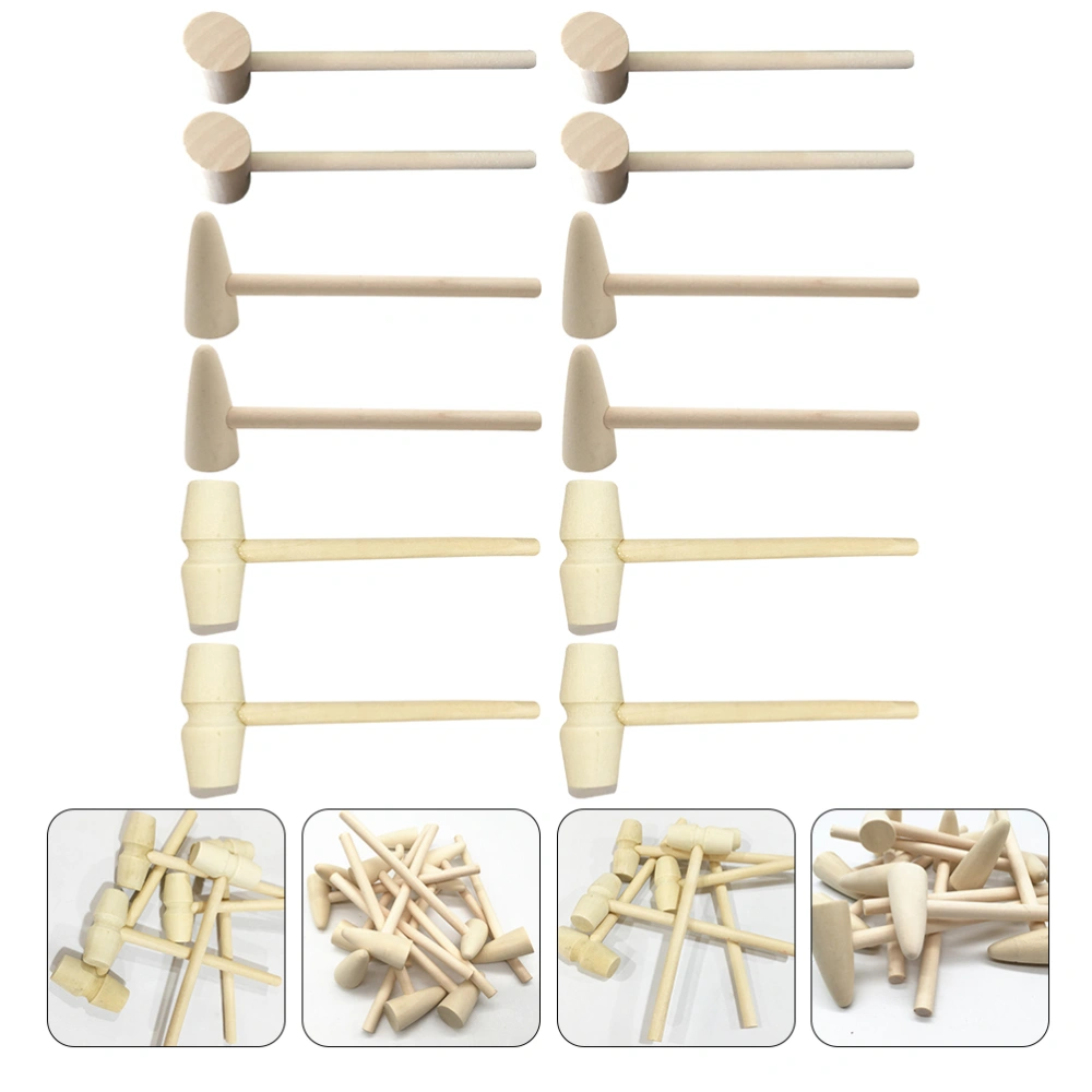 15pcs Children Toy Hammers Mini Mallets Small Wooden Hammer Toys Gifts