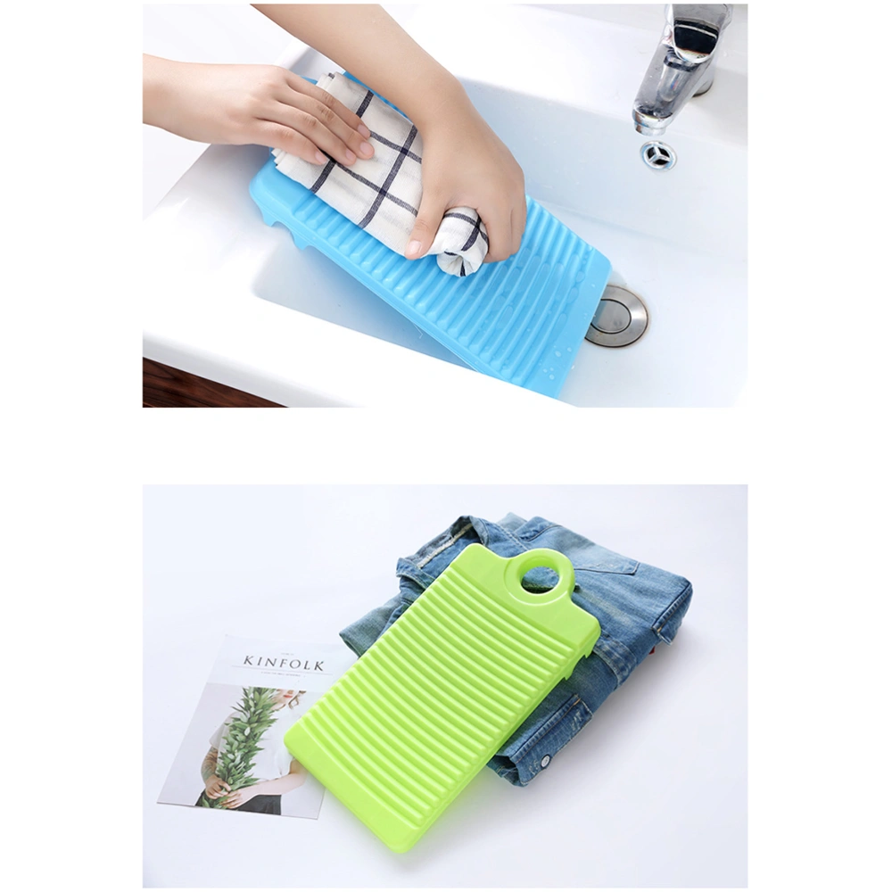 Mini PP Washing Washboard Non-slip Home Washing Scrubbing Board Creative Plastic Laundry Board Washboard Hand Wash Board for Home (Blue)