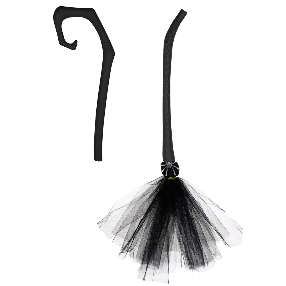 Halloween Witch Broom Party Decor Witch Detachable Handle Broom Prop for Cosplay