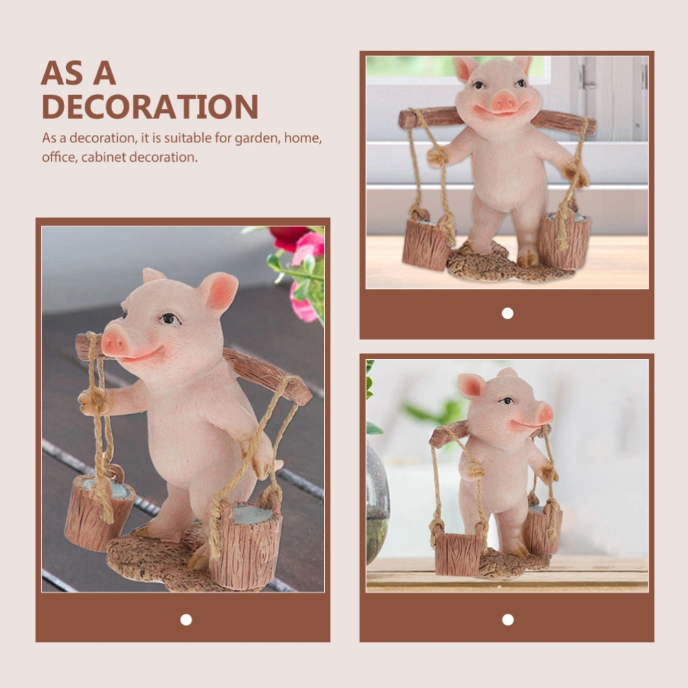 Piglet Carrying Water Decoration Living Room Pig Ornament Adorable Home Adornment