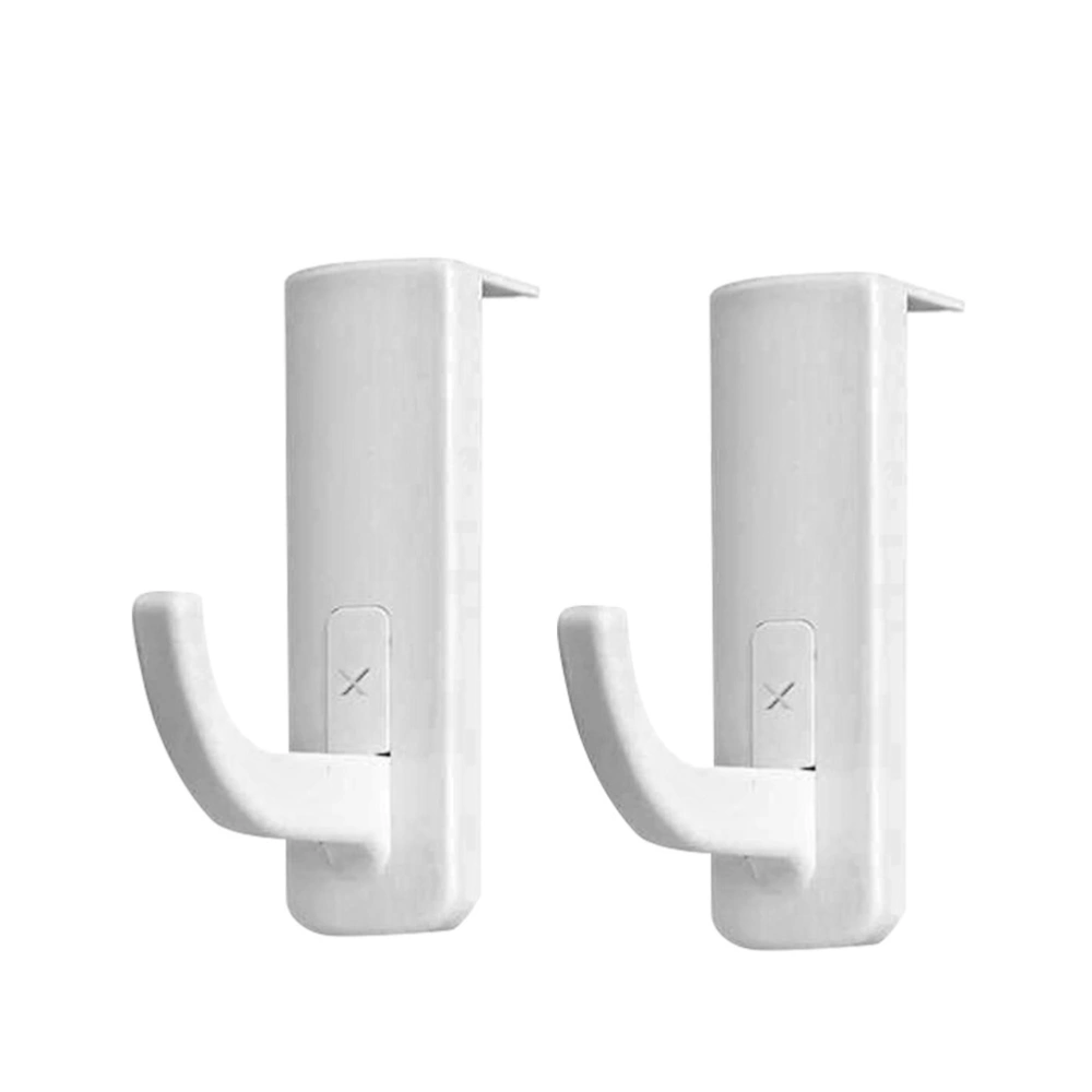 2pcs Headphone Holder Hooks Self-adhesive Headset Rack Hanger for Internet Cafe Home (White)