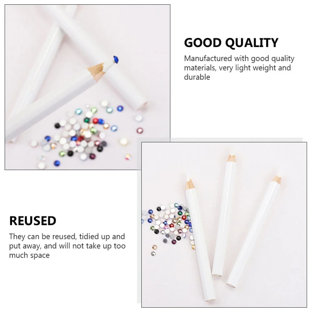 20Pcs Nail Art Point Drill Pen Nail Art DIY Tool Beauty Manicure Supply White