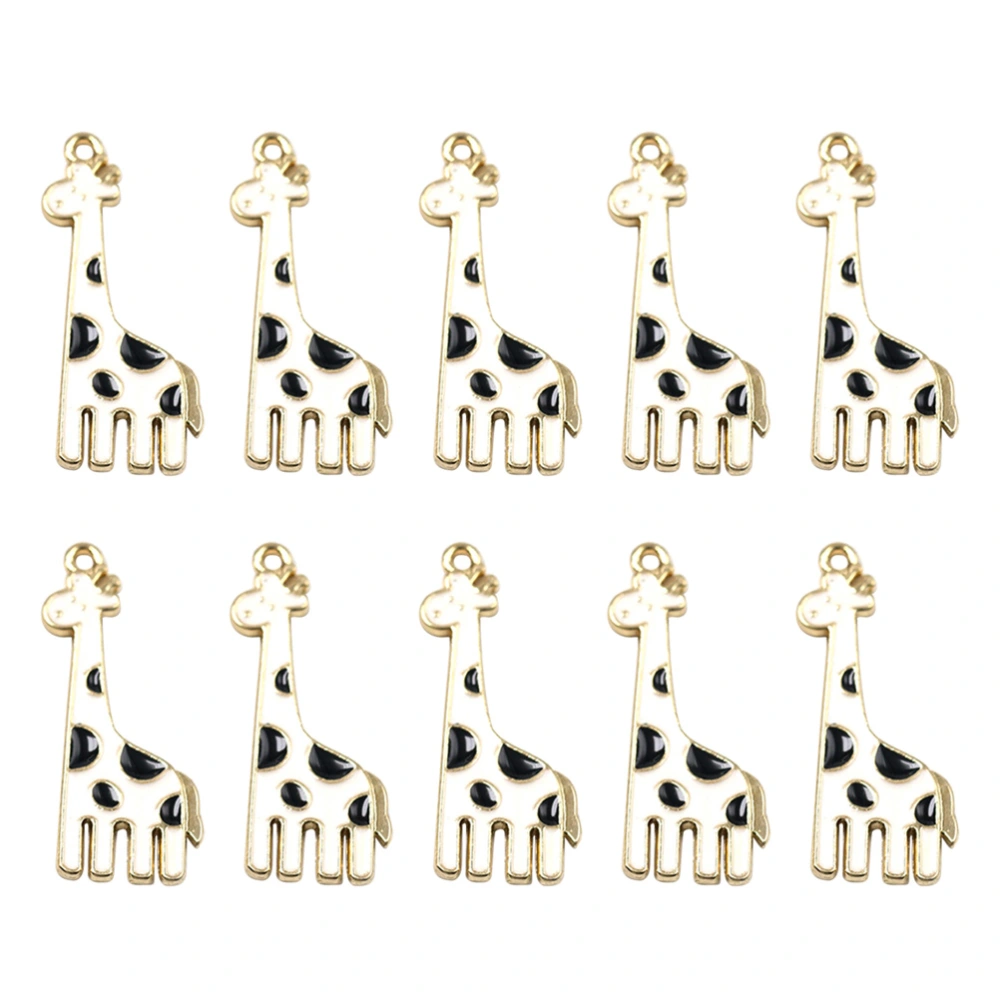 10pcs Alloy Giraffe Pendants Charms DIY Jewelry Making Accessory for Earrings Necklace (White)