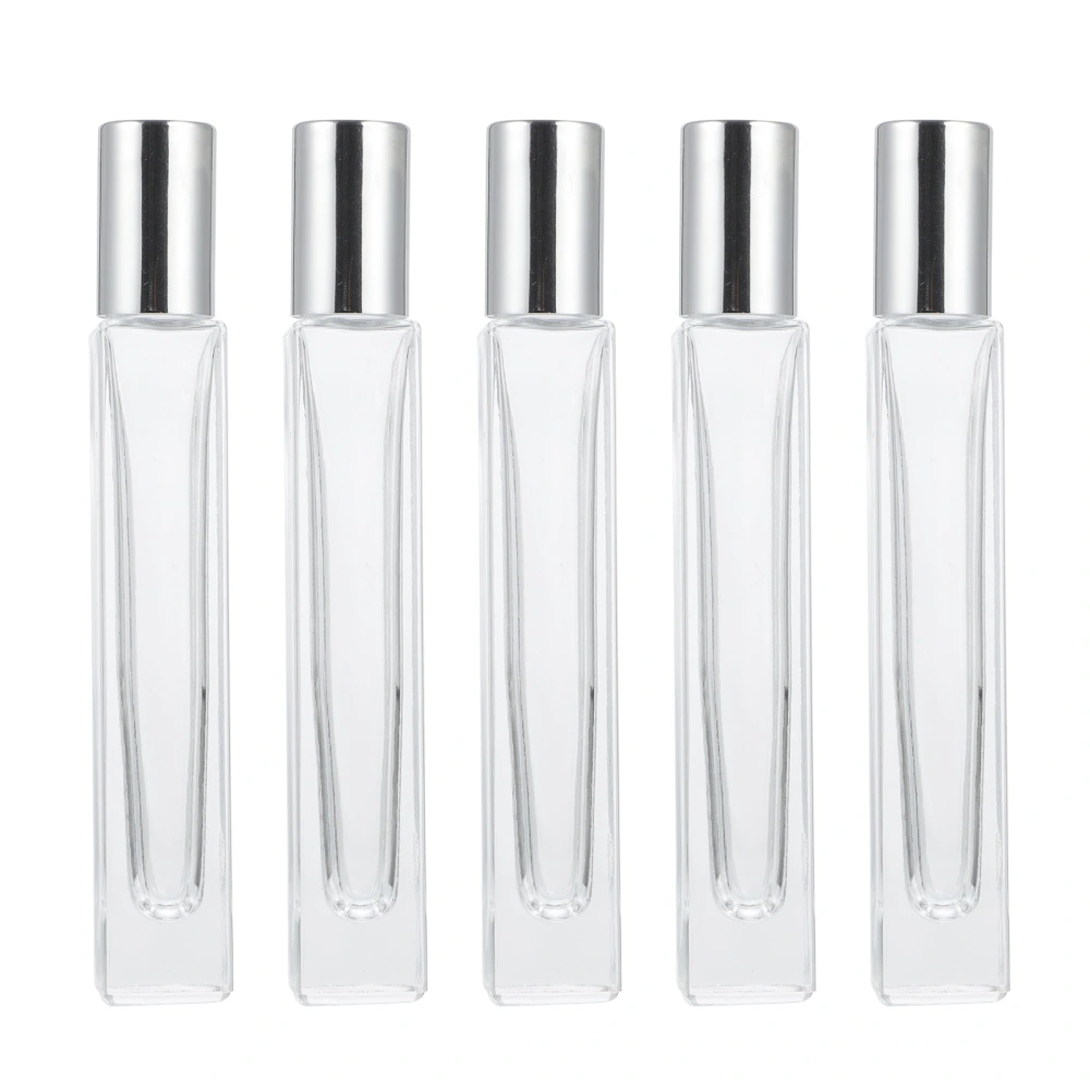 5pcs 10ml Essential Oil Roller Bottles Clear Leakproof Glass Roll-on Bottles