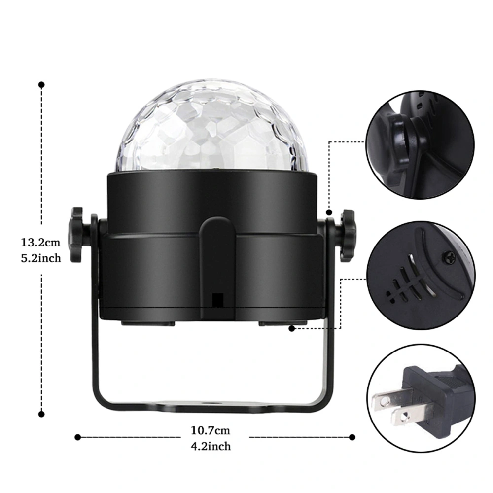 Disco Ball Strobe Light Party Lights Portable 3 Colors Sound Activated Stage Lights with MP3 Player for Home Dance Birthday DJ Club KTV (Original EU Plug)