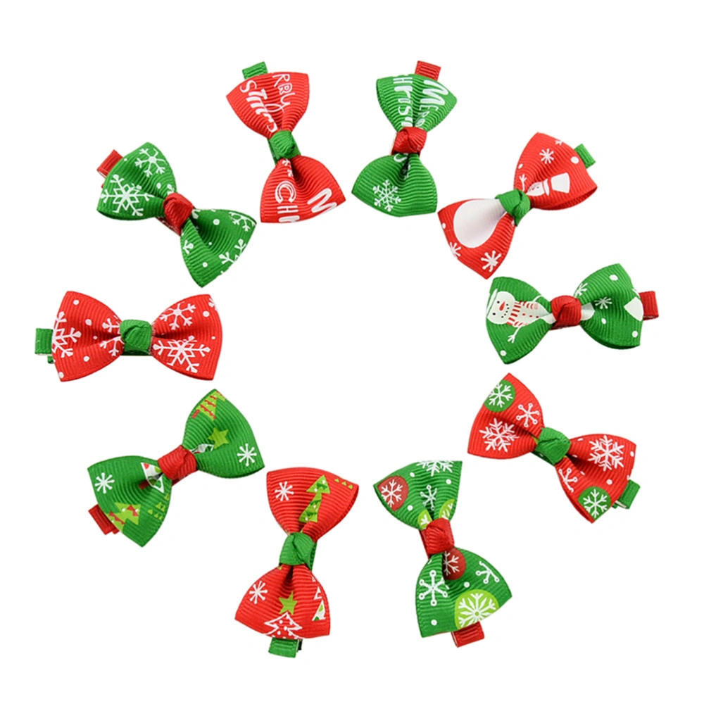 20pcs Colorful Christmas Hairpins Creative Bow Hair Clip Bowknot Design Hair Ornament Party Barrettes Hair Accessories for Kids Girls(Assorted Pattern