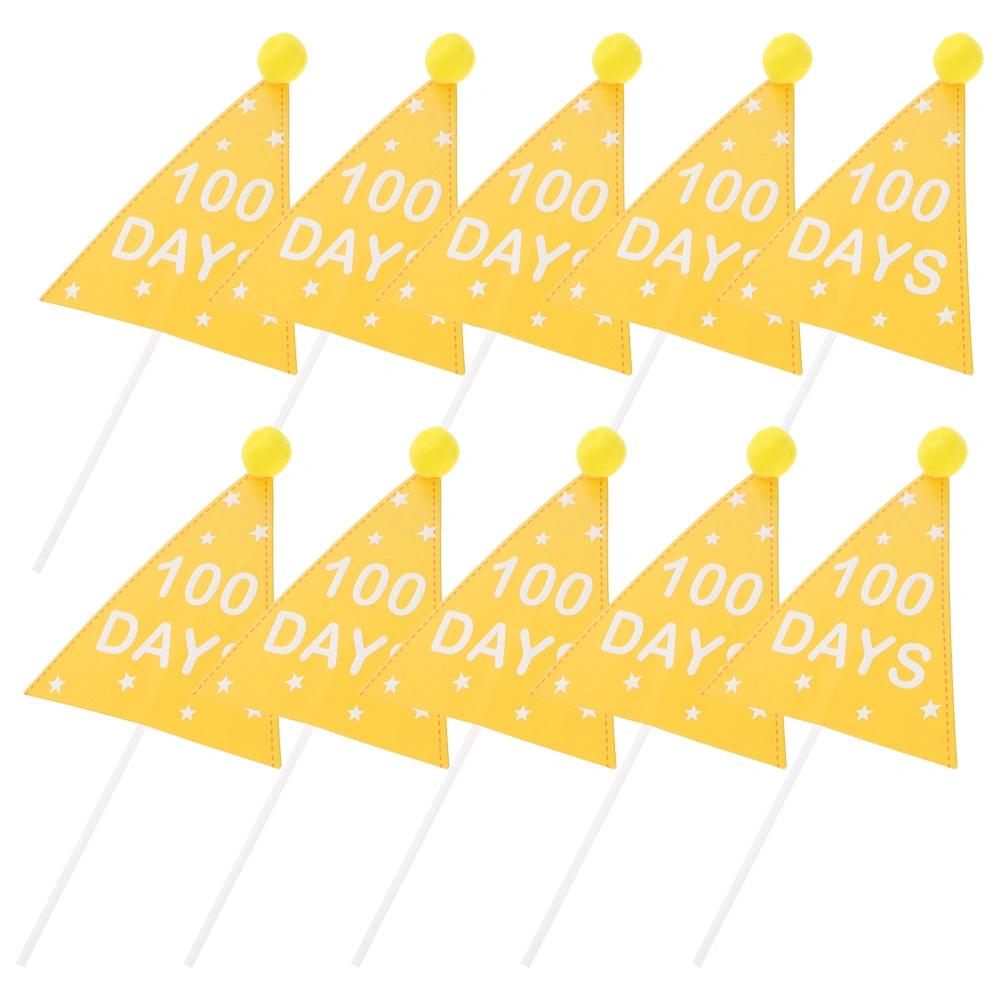 10Pcs Birthday Cupcake Topper Hat Shape Cake Decoration for Baby 100 Days Birthday Party