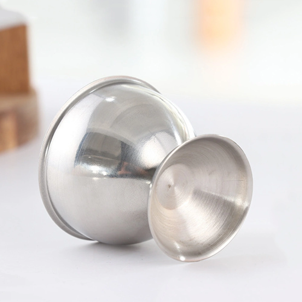 2pcs Stainless Steel Egg Holder Boiled Egg Stand Tabletop Kitchen Tool for Breakfast Brunch (Middle Egg Cup)