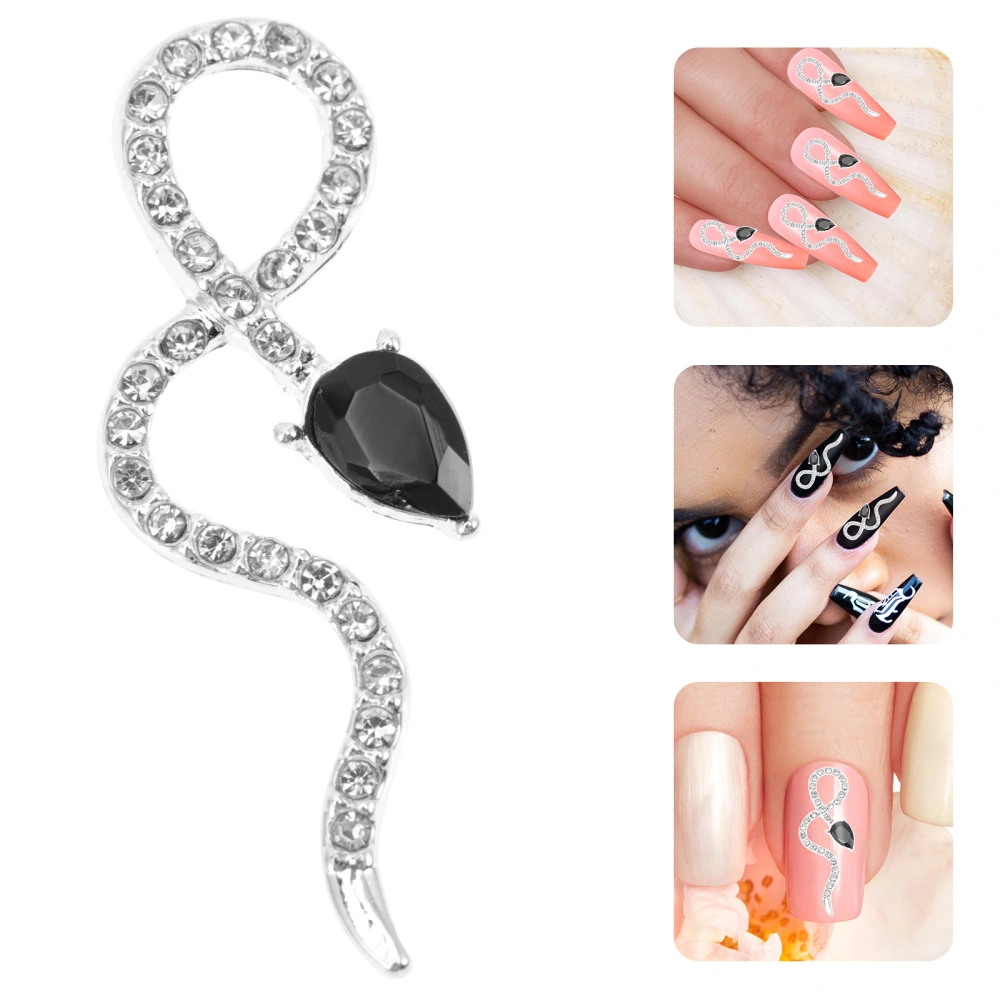 4pcs Snake Nail Charm Nail Decorations 3D Manicure Charms Chic Nail Ornaments