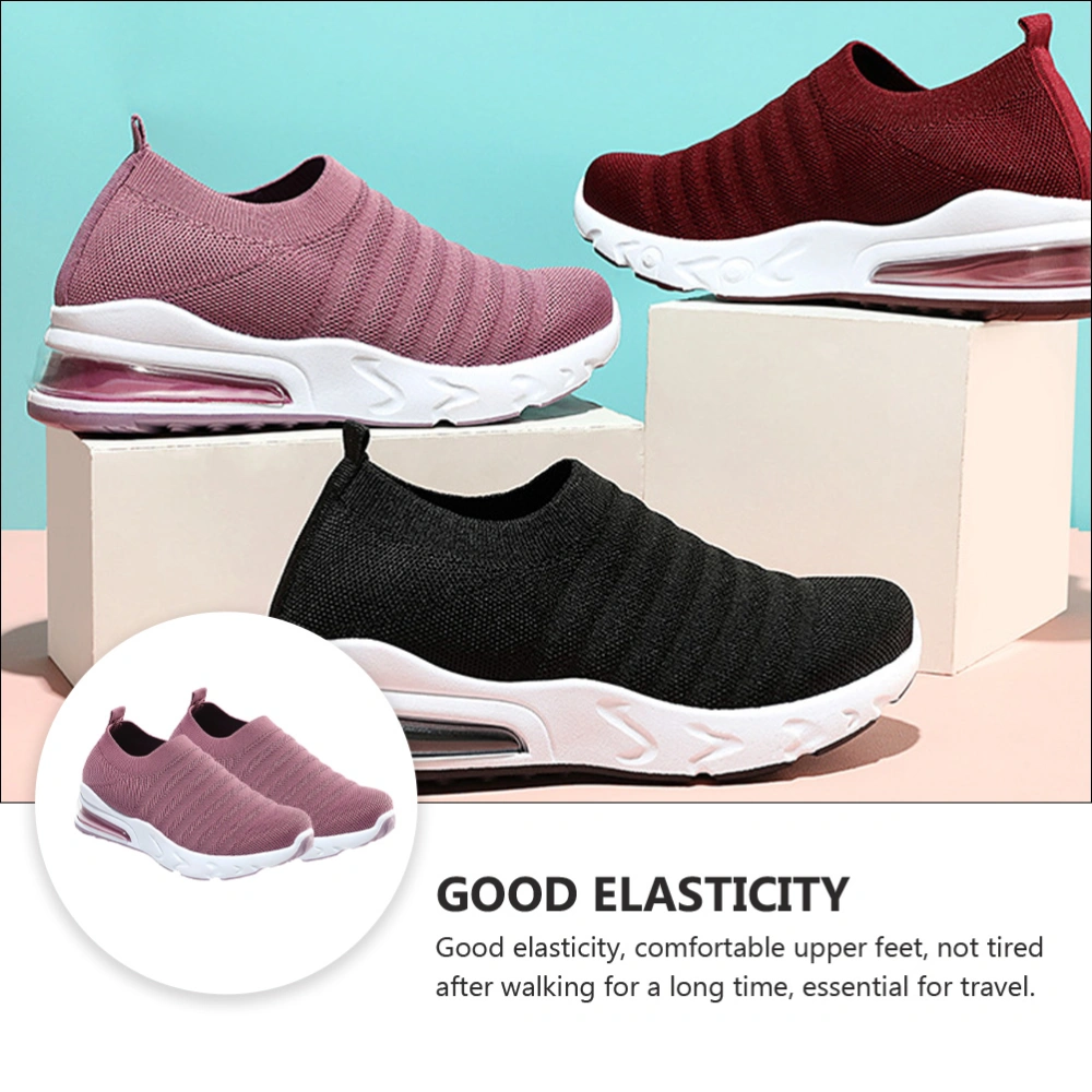 1 Pair of Weave Shoes Breathable Sports Shoes Low-heel Mesh Casual Shoes