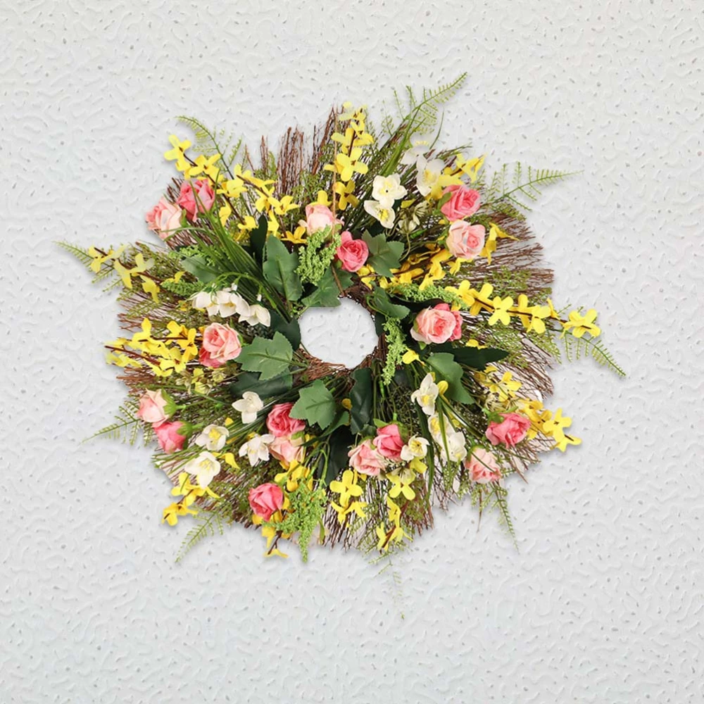 Artificial Rose Garland Simulation Wreath Winter Jasmine Hanging Ornament