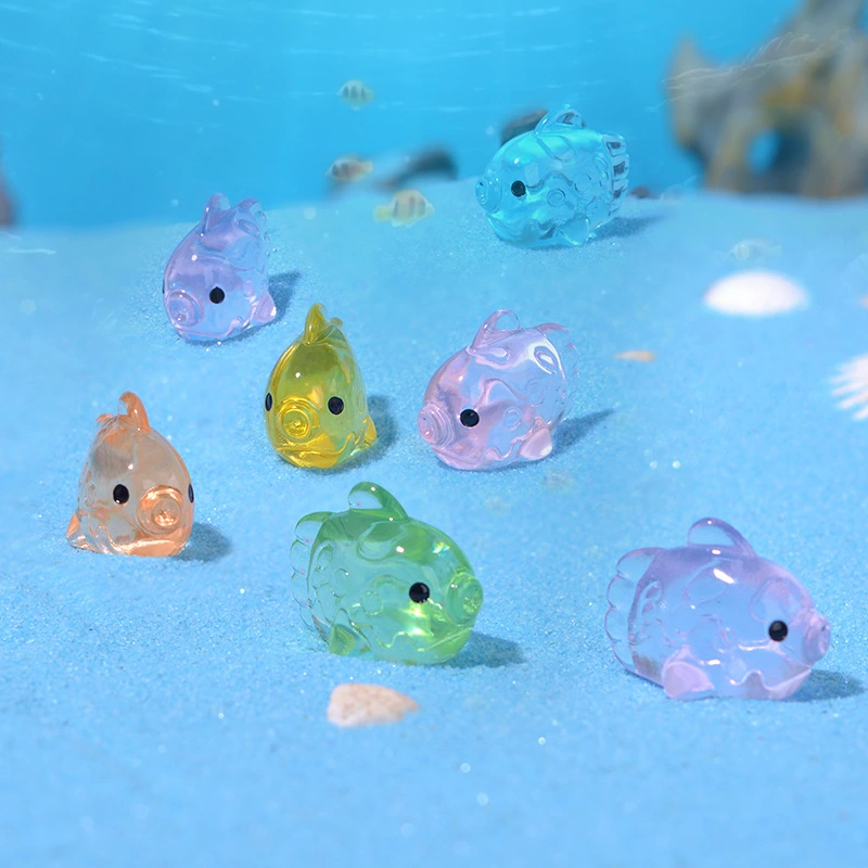 24 pcs Mini Resin Fish Decoration Miniature Fish Figurine Cute Fish Statue for Fish Tank Decor