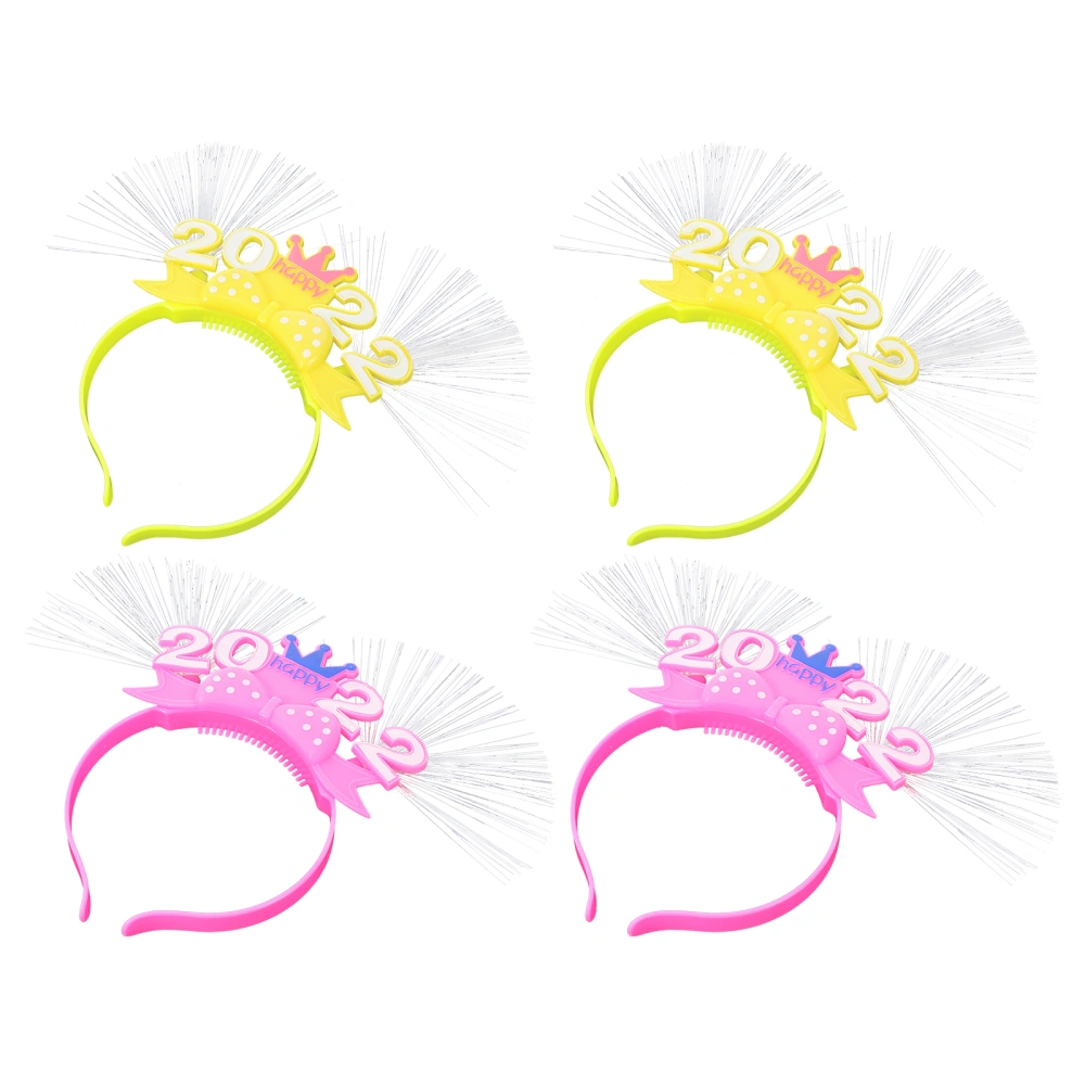 4Pcs Luminous Hairbands for New Year Party Decorative Headdress Hair Hoops