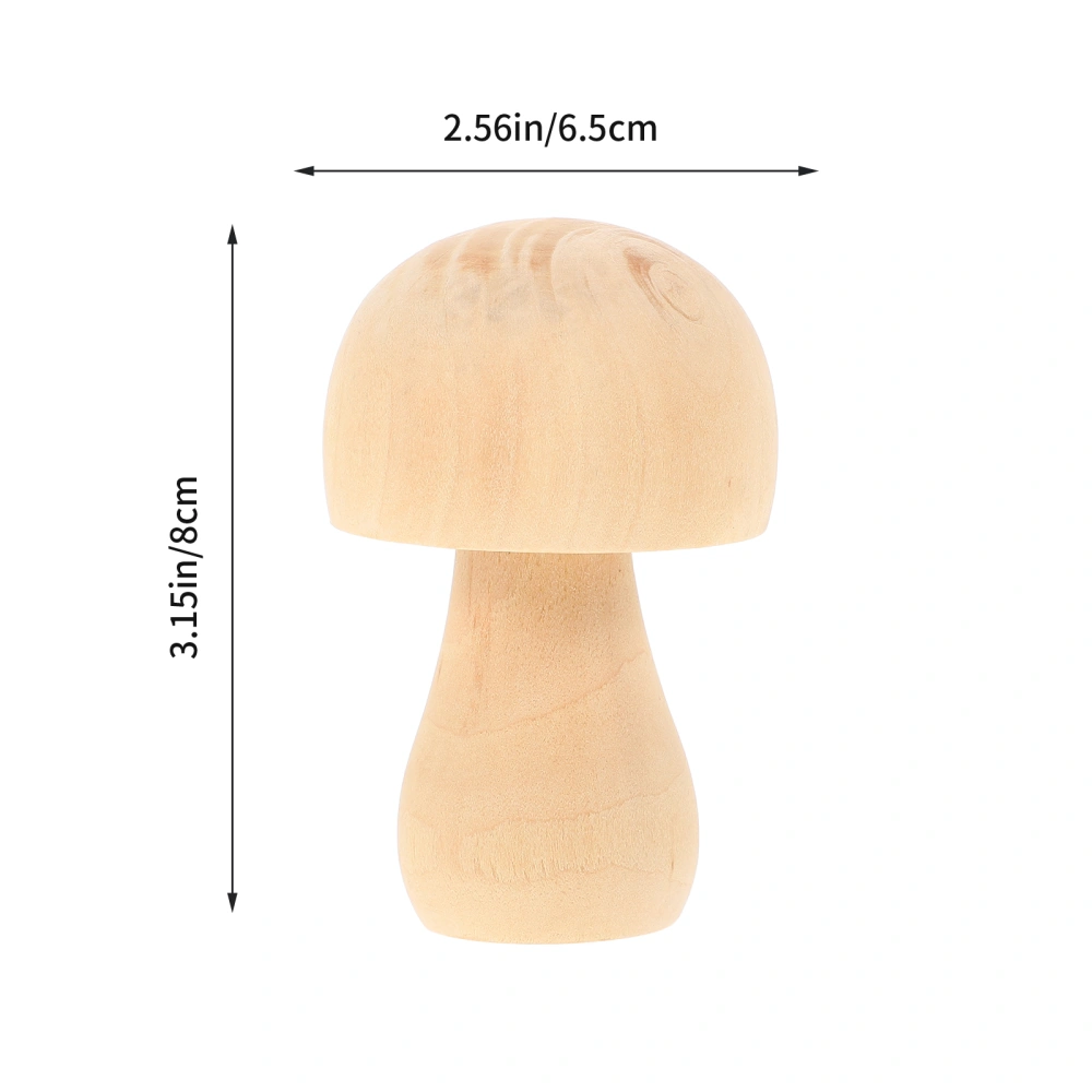 6PCS Wooden Doll Mushroom Children Kids Toy Mushroom Wooden Ornament Craft