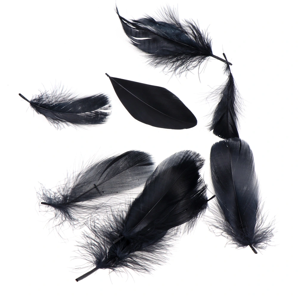 200PCS Natural Feathers Goose Feather Plumes for Wedding Hat Hair Accessories Home Craft DIY Dreamcatcher Decoration (Black)