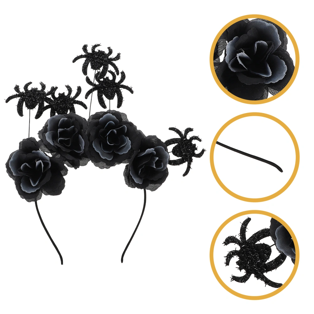 Halloween Flower and Spider Hairband Festival Hair Hoops Cosplay Hair Accessory