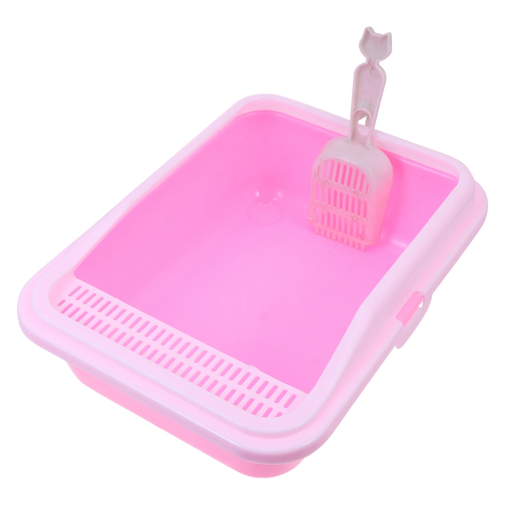 Pet Cat Litter Box Anti-Splash Deodorant Cat Toilet Tray With Sand Scoop