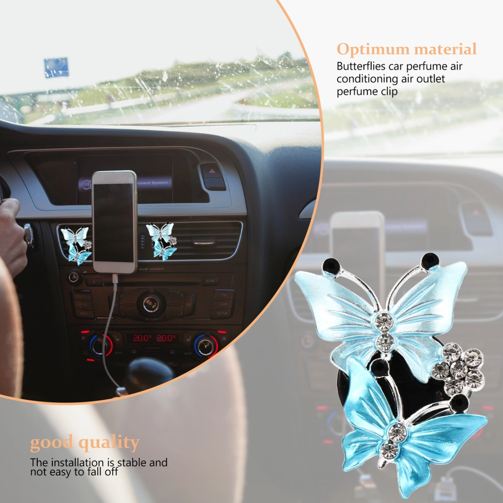 4pcs Unique Car Aromatherapy Clips Butterflies Designed Car Vent Perfume Clamp