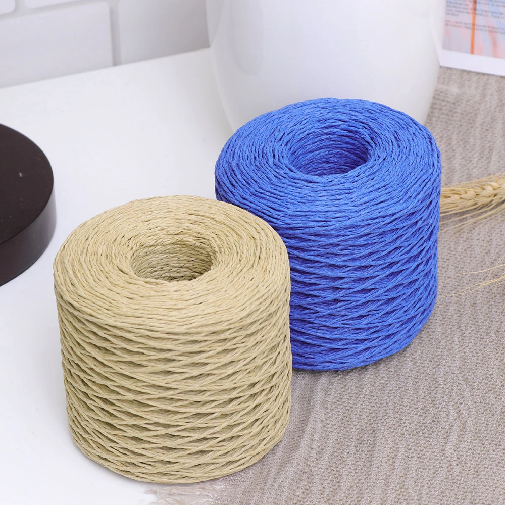 200m Decorative Colored Paper Wire Bifilar Raffia Paper Cord for DIY Packaging Crafts (Khaki)