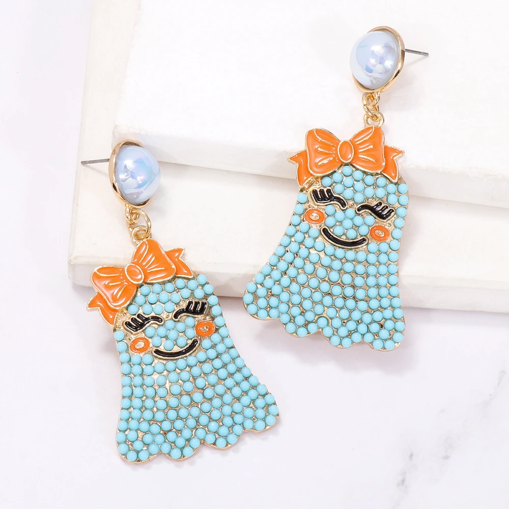 Little Ghost Pearl Personalized Earrings Halloween Ghost Festival