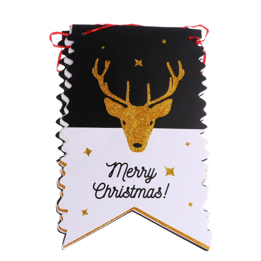 Creative Christmas Banner Double-sided Color Printing Bunting Banner for Home Christmas Party (C Pattern)