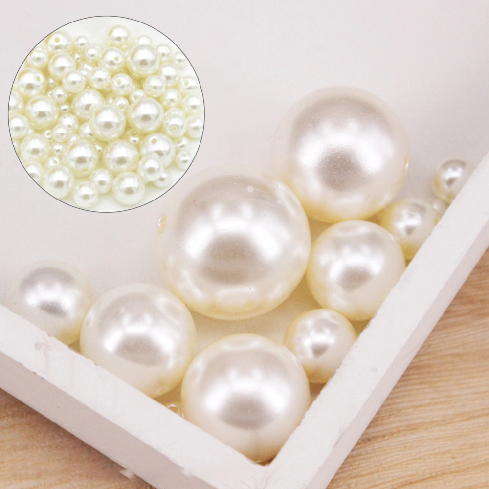 70pcs Glossy Pearl Beads Artificial Plastic Beads for DIY Jewelry Bracelets and Birthday Party Decoration