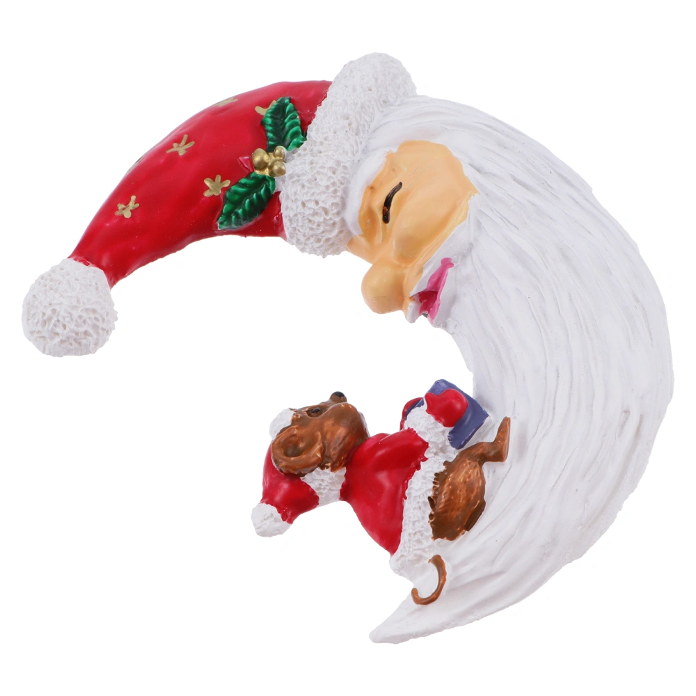 3D Refrigerator Sticker Christmas Santa Claus Moon Adorable Fridge Decor