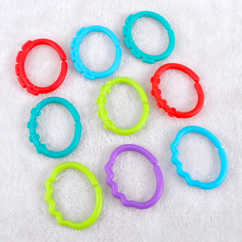 24pcs Baby Teether Rings Links Toys Links Rattle Strollers Car Seat Travel Toys for Baby Infant Newborn