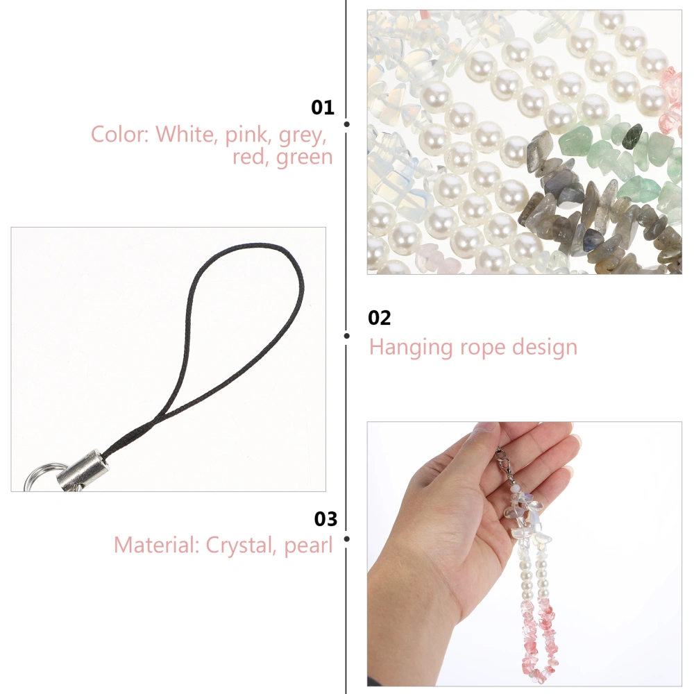 5Pcs Pearl Phone Anti-lost Crystal Chain Mobile Phone Hanging Chain Decoration