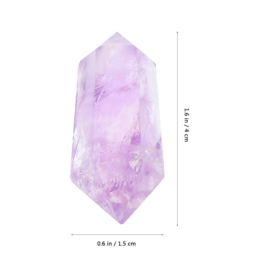 1pc Amethyst Double-pointed Crystal Decor Hexagonal Crystal Pendant for Party