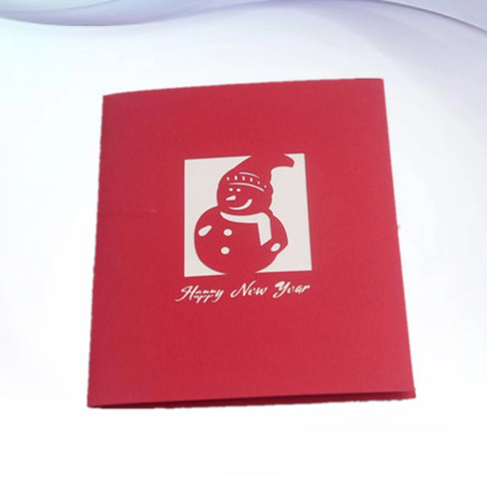 Creative 3D Greeting Christmas Themed Up Cards Xmas Blessing Festival Gift Party Supplies (Christmas Snowman)