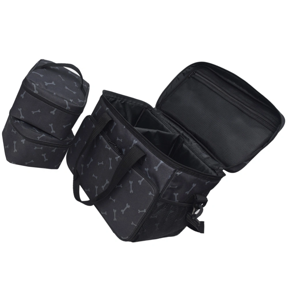 3pcs Bone Pattern Portable Pet Carrier Pet Food Bag Travel Carrier Bag