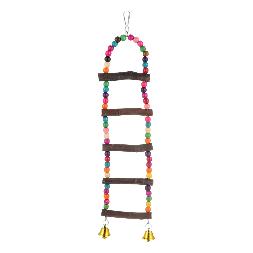 Wood Ladder with Bells Parrot Bird Climbing Toy for Parrot Training Playing