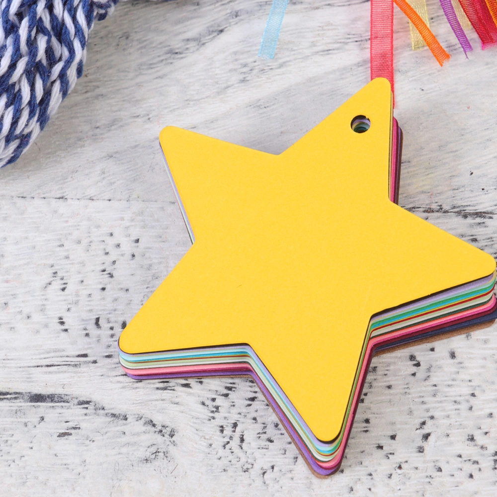 200pcs Paper Tag Colored Star Shape Paper Labels Comes with Hemp Rope for Gift Food Crafts