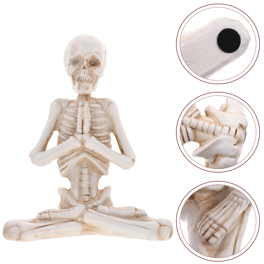 Yoga Skeleton Figure Resin Skeleton Figurine Skeleton Yoga Ornament Halloween Decor