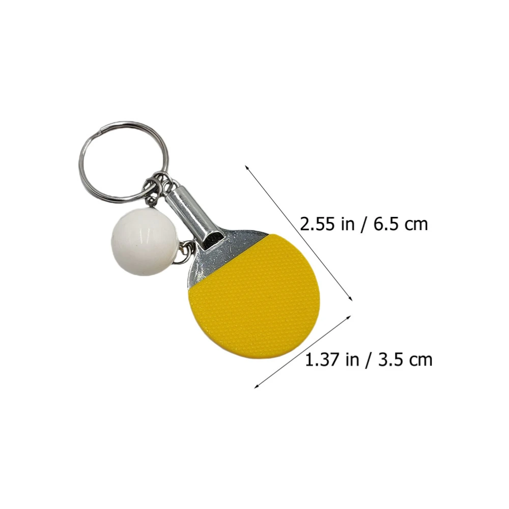 7Pcs key Chains Unique Key Rings Table Tennis Racket Key Chains Bag Pendants