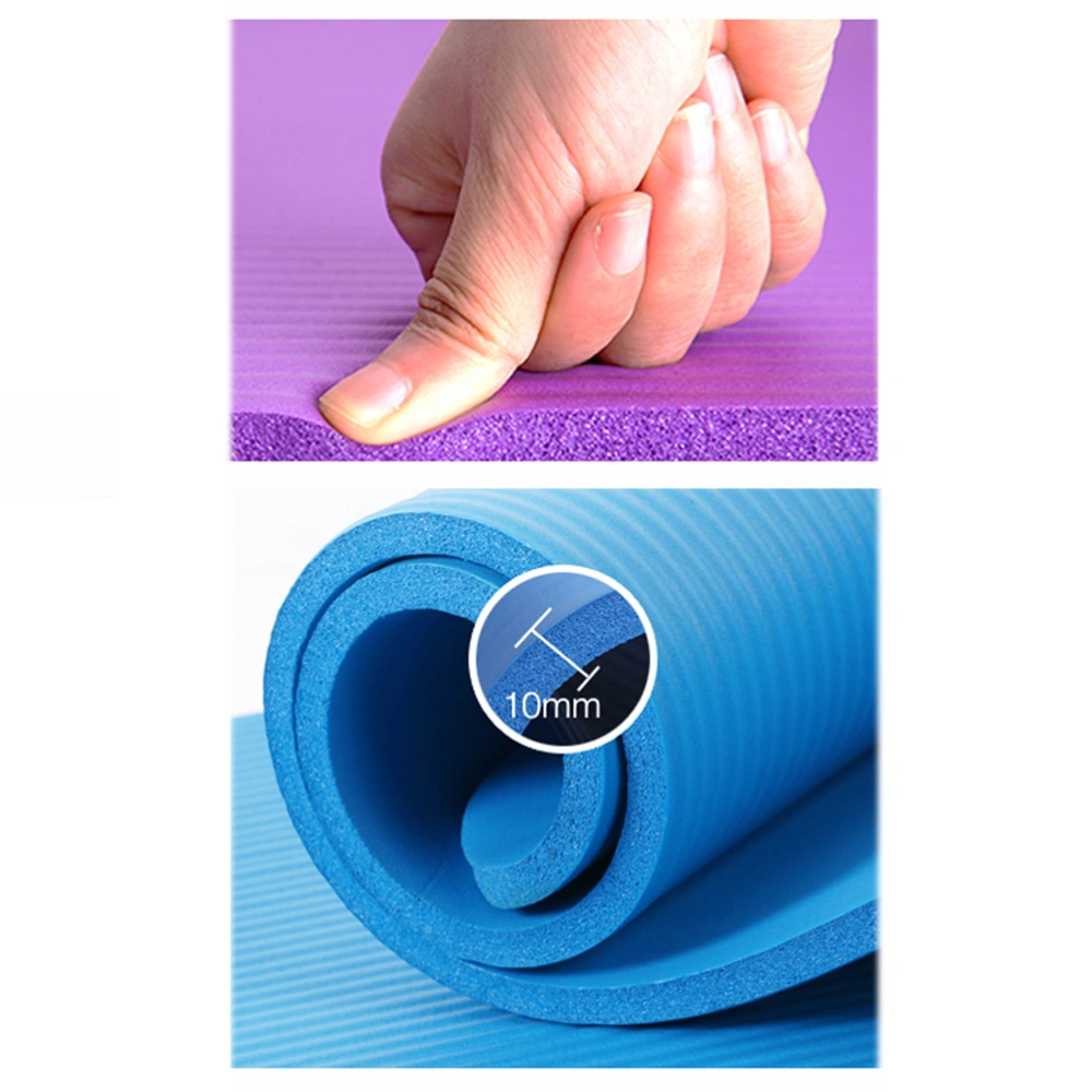 Extra Thick High Density Anti-Tear Exercise Yoga Mat with Carrying Strap (Purple)