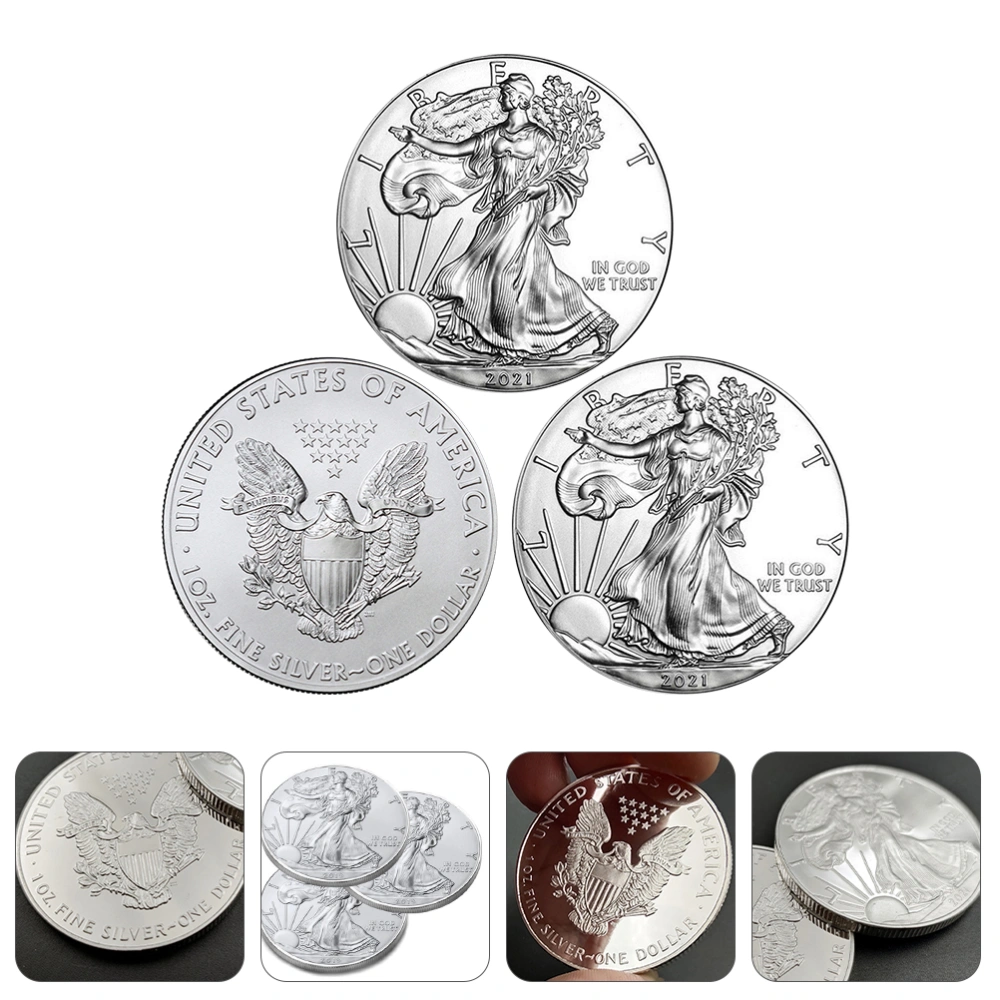 3Pcs Statue of Liberty Souvenir Coins Fashion Commemorative Coins Festival Gift