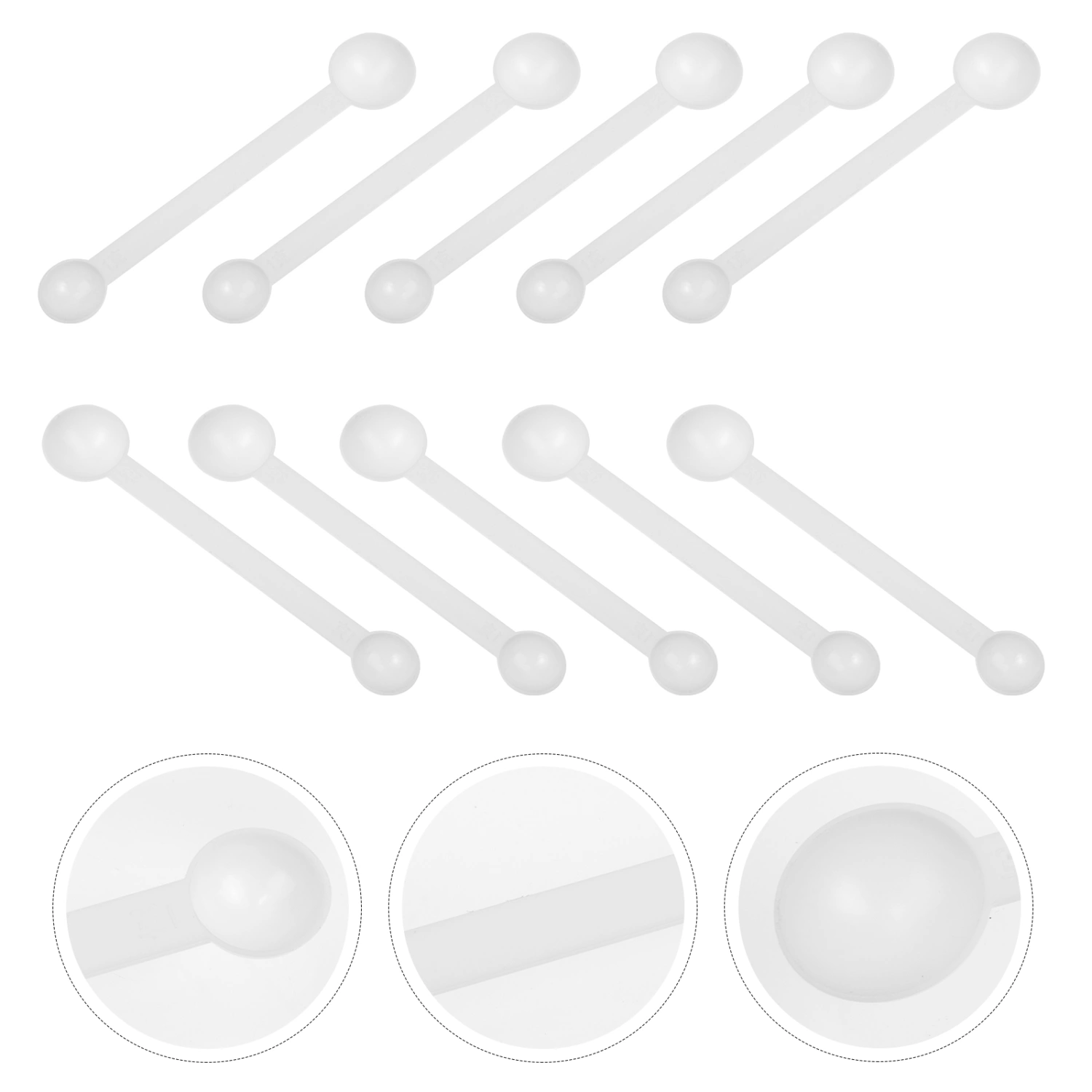 10Pcs Teaspoons Tiny Measuring Spoons Little Plastic Scoops Universal Medicine Powder Spoons