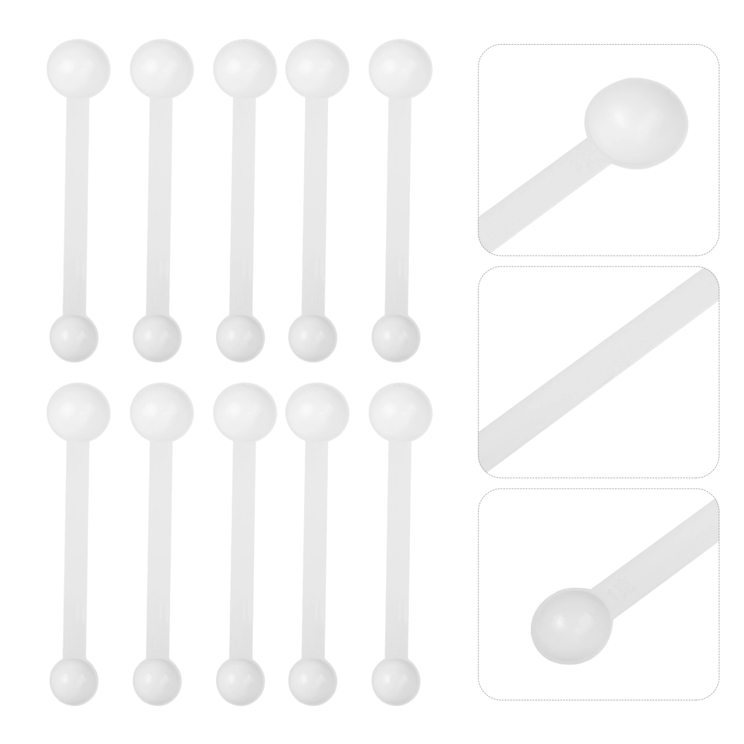 10Pcs Teaspoons Tiny Measuring Spoons Little Plastic Scoops Universal Medicine Powder Spoons