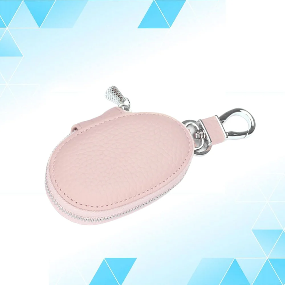 1pc Leather Key Bag Keyring Hanging Pack Car Key Holder Waist Key Pouch Birthday Gift for Men Women Pink