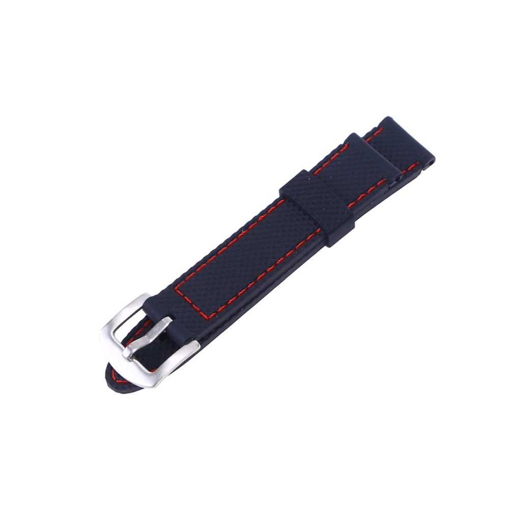 Watch Strap Waterproof Durable Silicone Watch Band Breathable Watch Wristband for Replacement 20mm (Black with Red Line)