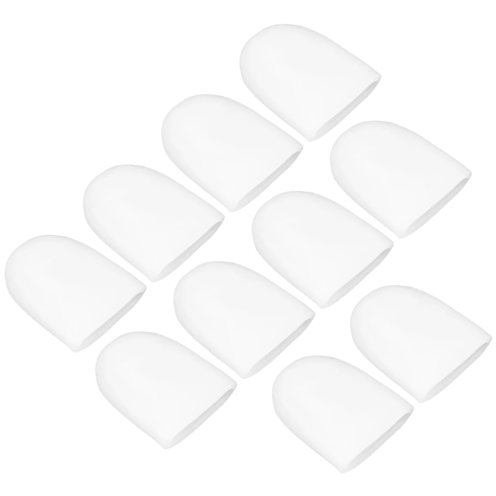 10pcs Silicone Finger Toe Sleeve Gel Toe Caps Cover Protector for Corn Callus Blisters Pain Relief Size L(White)