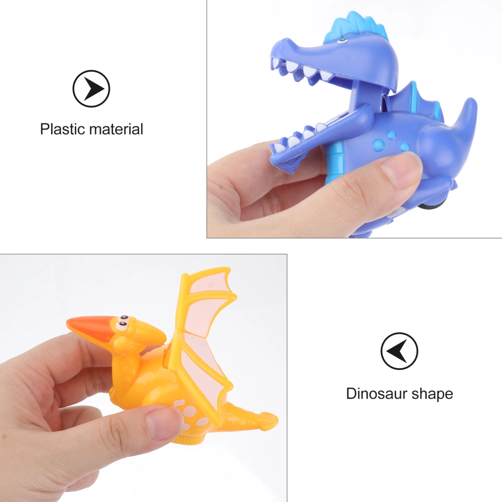 2Pcs Cartoon Dinosaur Shaped Inertia Toy Plastic Back Car Vehicle Toy for Children Kids